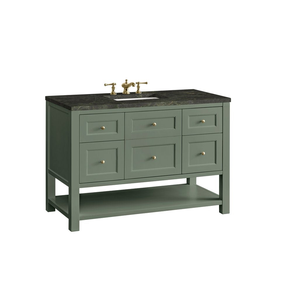 James Martin - Breckenridge 48" Single Vanity, Smokey Celadon, w/ 3 CM Phantome Eclos Top - 330-V48-SC-3PHT view 8