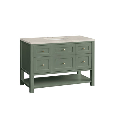 James Martin - Breckenridge 48" Single Vanity, Smokey Celadon, w/ 3 CM Siberian Silestone Top - 330-V48-SC-3SFR view 7