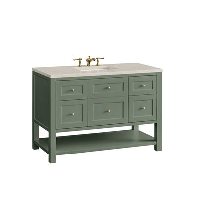 James Martin - Breckenridge 48" Single Vanity, Smokey Celadon, w/ 3 CM Siberian Silestone Top - 330-V48-SC-3SFR view 8
