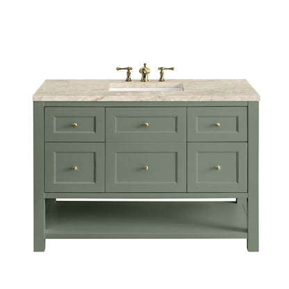 James Martin - Breckenridge 48" Single Vanity, Smokey Celadon, w/ 3 CM Tajnar Eclos Top - 330-V48-SC-3TJR view 1