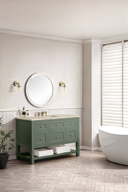 James Martin - Breckenridge 48" Single Vanity, Smokey Celadon, w/ 3 CM Tajnar Eclos Top - 330-V48-SC-3TJR view 4