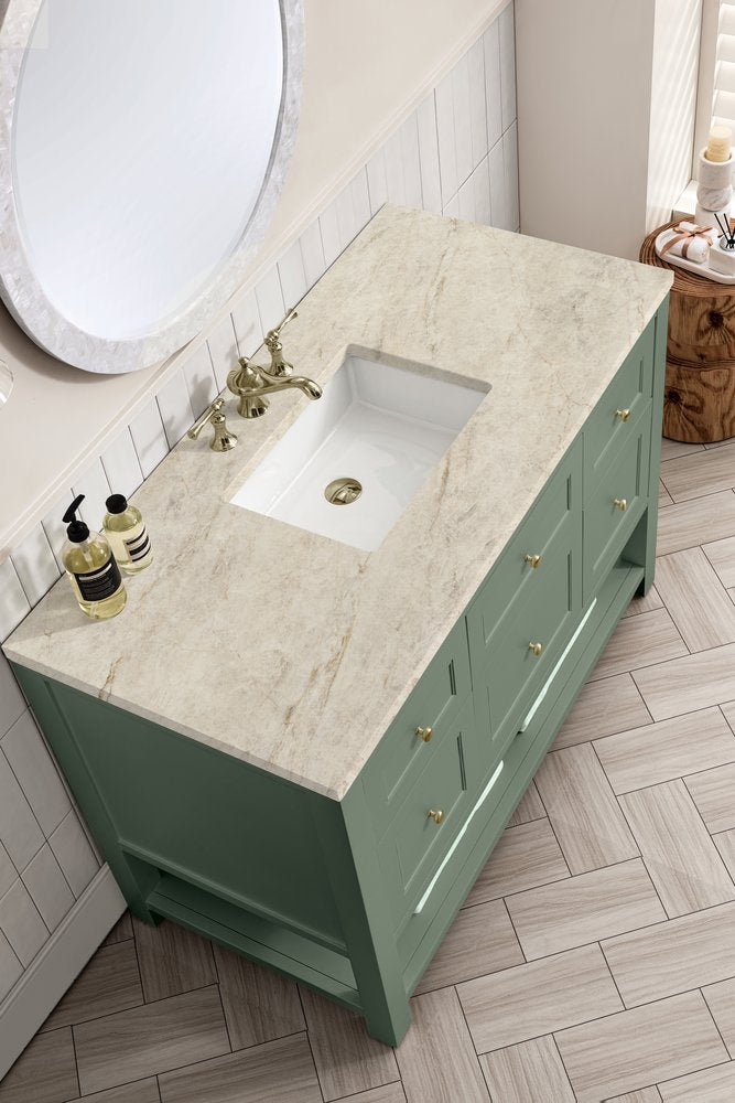 James Martin - Breckenridge 48" Single Vanity, Smokey Celadon, w/ 3 CM Tajnar Eclos Top - 330-V48-SC-3TJR view 6