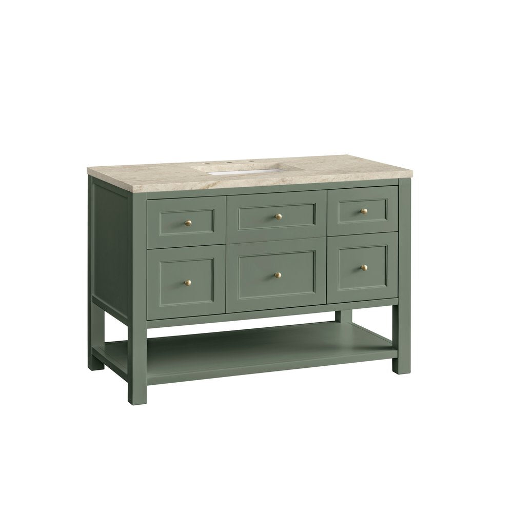 James Martin - Breckenridge 48" Single Vanity, Smokey Celadon, w/ 3 CM Tajnar Eclos Top - 330-V48-SC-3TJR view 7