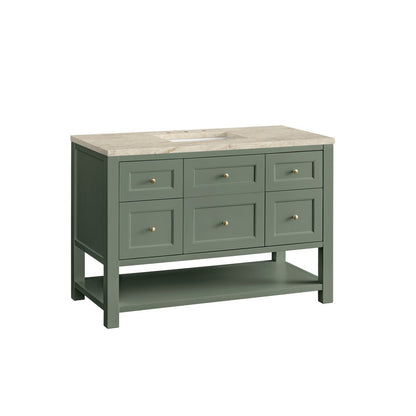 James Martin - Breckenridge 48" Single Vanity, Smokey Celadon, w/ 3 CM Tajnar Eclos Top - 330-V48-SC-3TJR view 7