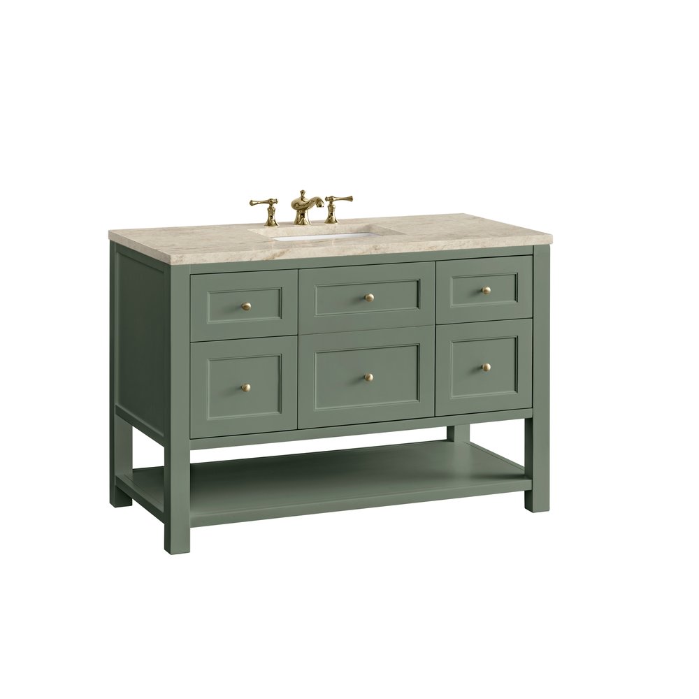James Martin - Breckenridge 48" Single Vanity, Smokey Celadon, w/ 3 CM Tajnar Eclos Top - 330-V48-SC-3TJR view 8