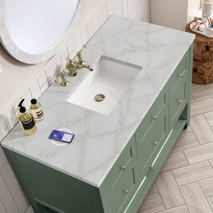 James Martin - Breckenridge 48" Single Vanity, Smokey Celadon w/ 3 CM Victorian Silver Top w/FreePower Wireless Charger - 330-V48-SC-FVSL view 7