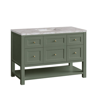 James Martin - Breckenridge 48" Single Vanity, Smokey Celadon w/ 3 CM Victorian Silver Top w/FreePower Wireless Charger - 330-V48-SC-FVSL view 10