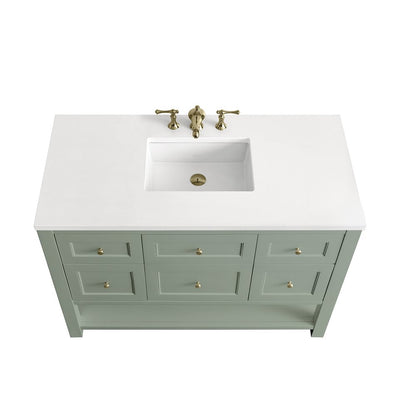 James Martin - Breckenridge 48" Single Vanity, Smokey Celadon w/ 3 CM White Zeus Top - 330-V48-SC-3WZ view 6