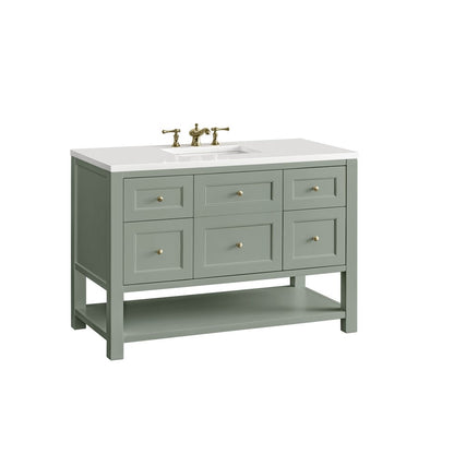 James Martin - Breckenridge 48" Single Vanity, Smokey Celadon w/ 3 CM White Zeus Top - 330-V48-SC-3WZ view 10