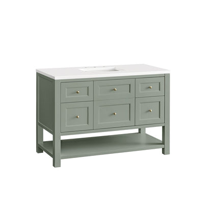 James Martin - Breckenridge 48" Single Vanity, Smokey Celadon w/ 3 CM White Zeus Top - 330-V48-SC-3WZ view 11