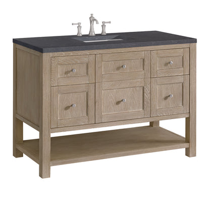 James Martin - Breckenridge 48" Single Vanity, Whitewashed Oak w/ 3 CM Charcoal Soapstone Silestone Top - 330-V48-WWO-3CSP view 10