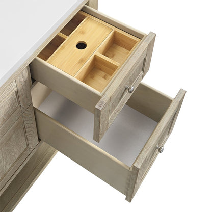 James Martin - Breckenridge 48" Single Vanity, Whitewashed Oak w/ 3 CM Ethereal Noctis Silestone Top w/FreePower Wireless Charger - 330-V48-WWO-FENC view 12