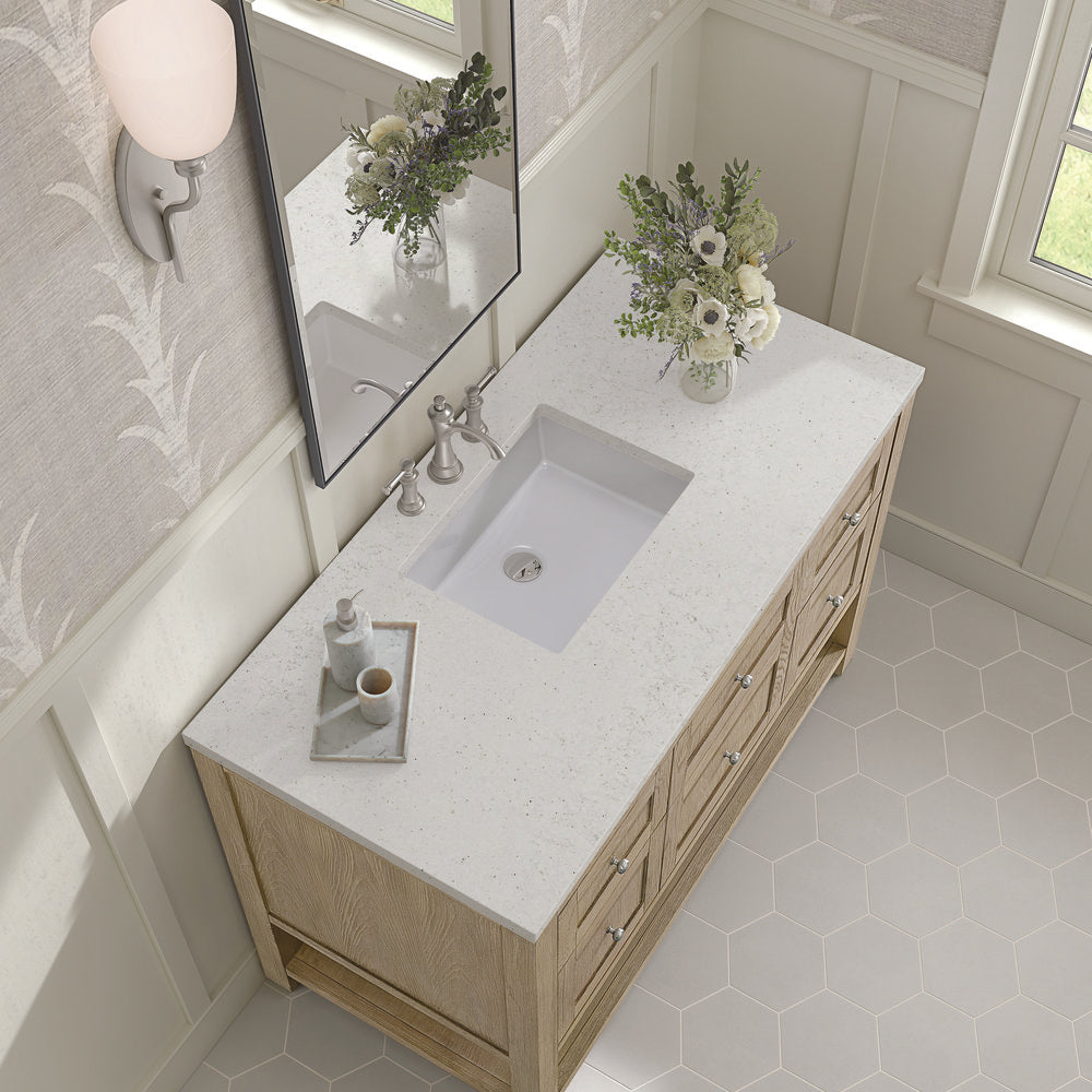 James Martin - Breckenridge 48" Single Vanity, Whitewashed Oak w/ 3 CM Lime Delight Silestone Top - 330-V48-WWO-3LDL view 7