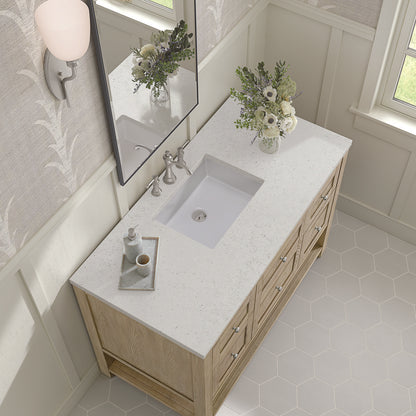 James Martin - Breckenridge 48" Single Vanity, Whitewashed Oak w/ 3 CM Lime Delight Silestone Top - 330-V48-WWO-3LDL view 7