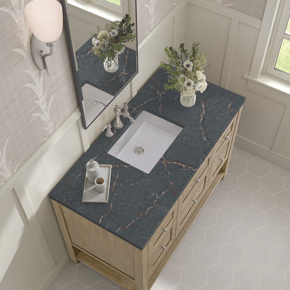 James Martin - Breckenridge 48" Single Vanity, Whitewashed Oak w/ 3 CM Parisien Bleu Silestone Top - 330-V48-WWO-3PBL view 7
