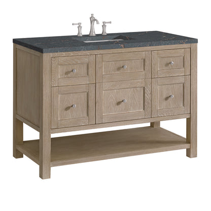 James Martin - Breckenridge 48" Single Vanity, Whitewashed Oak w/ 3 CM Parisien Bleu Silestone Top w/FreePower Wireless Charger - 330-V48-WWO-FPBL view 11