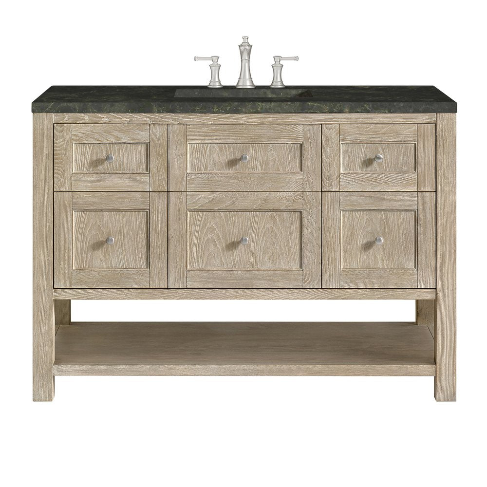 James Martin - Breckenridge 48" Single Vanity, Whitewashed Oak, w/ 3 CM Phantome Eclos Top - 330-V48-WWO-3PHT view 1