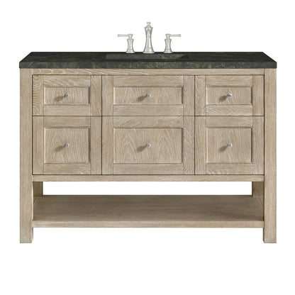 James Martin - Breckenridge 48" Single Vanity, Whitewashed Oak, w/ 3 CM Phantome Eclos Top - 330-V48-WWO-3PHT view 1