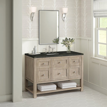 James Martin - Breckenridge 48" Single Vanity, Whitewashed Oak, w/ 3 CM Phantome Eclos Top - 330-V48-WWO-3PHT view 4