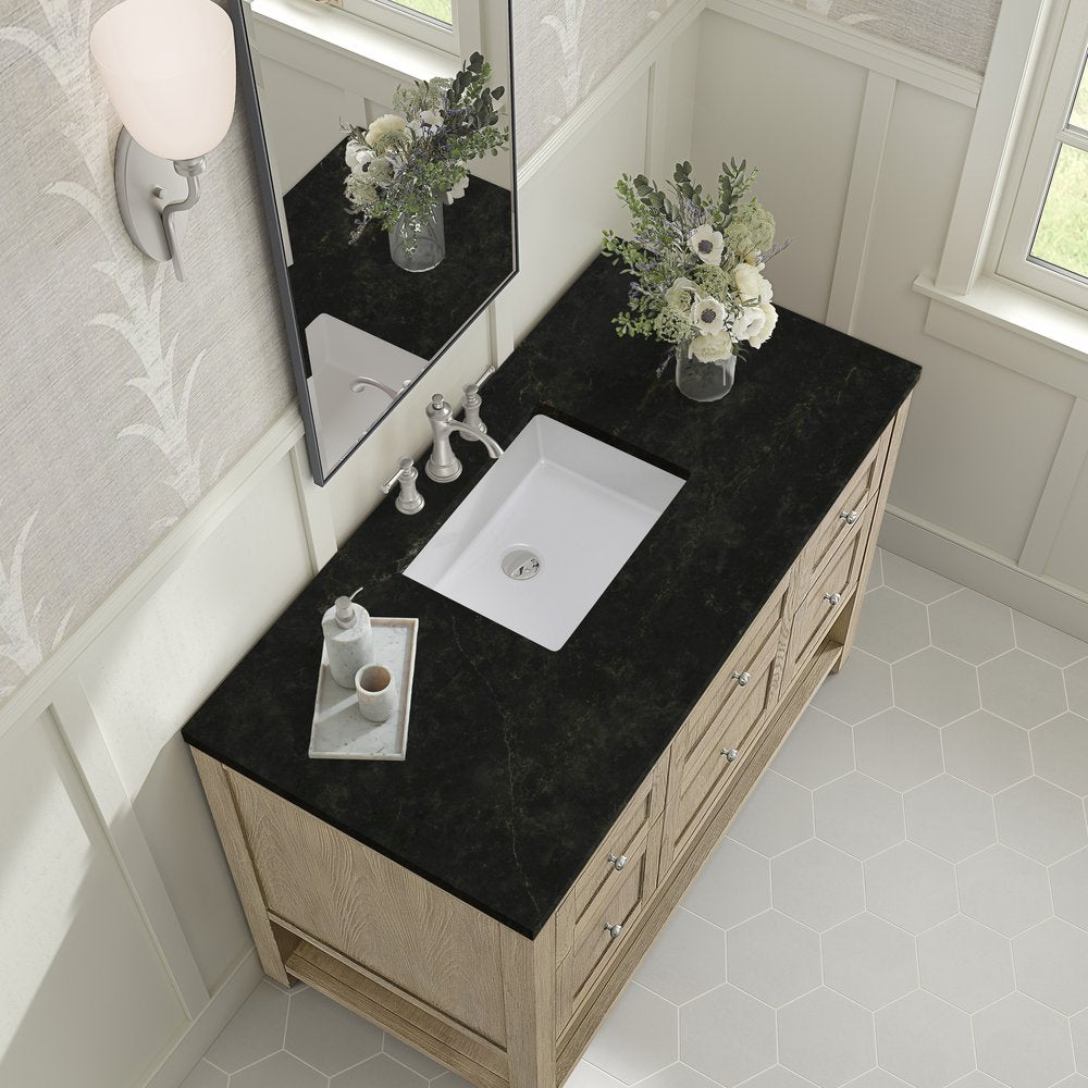 James Martin - Breckenridge 48" Single Vanity, Whitewashed Oak, w/ 3 CM Phantome Eclos Top - 330-V48-WWO-3PHT view 7