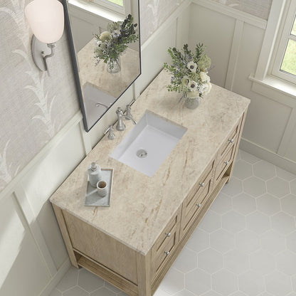 James Martin - Breckenridge 48" Single Vanity, Whitewashed Oak, w/ 3 CM Tajnar Eclos Top - 330-V48-WWO-3TJR view 7