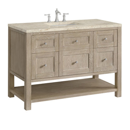 James Martin - Breckenridge 48" Single Vanity, Whitewashed Oak, w/ 3 CM Tajnar Eclos Top - 330-V48-WWO-3TJR view 10
