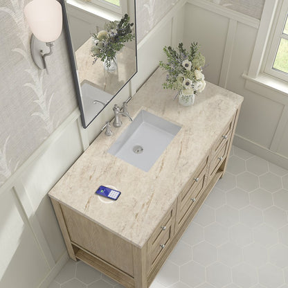 James Martin - Breckenridge 48" Single Vanity, Whitewashed Oak, w/ 3 CM Tajnar Eclos Top w/FreePower Wireless Charger - 330-V48-WWO-FTJR view 7