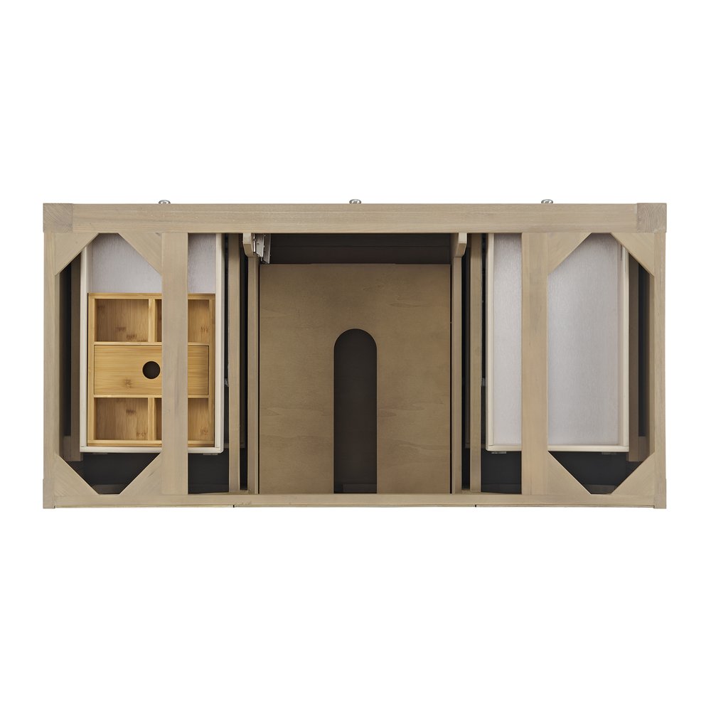James Martin - Breckenridge 48" Single Vanity, Whitewashed Oak w/ 3 CM Victorian Silver Silestone Top - 330-V48-WWO-3VSL view 6