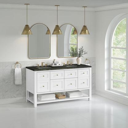 James Martin - Breckenridge 60" Double Vanity, Bright White, w/ 3 CM Phantome Eclos Top - 330-V60D-BW-3PHT view 4