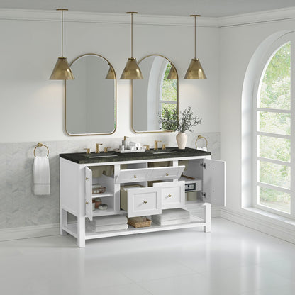 James Martin - Breckenridge 60" Double Vanity, Bright White, w/ 3 CM Phantome Eclos Top - 330-V60D-BW-3PHT view 5