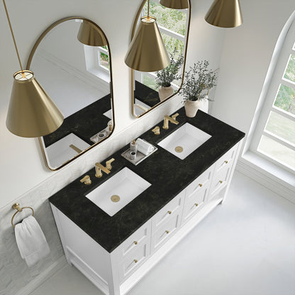 James Martin - Breckenridge 60" Double Vanity, Bright White, w/ 3 CM Phantome Eclos Top - 330-V60D-BW-3PHT view 7