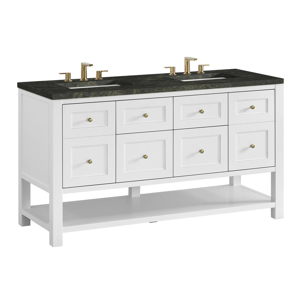 James Martin - Breckenridge 60" Double Vanity, Bright White, w/ 3 CM Phantome Eclos Top - 330-V60D-BW-3PHT view 10