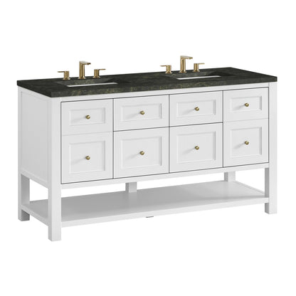 James Martin - Breckenridge 60" Double Vanity, Bright White, w/ 3 CM Phantome Eclos Top - 330-V60D-BW-3PHT view 10