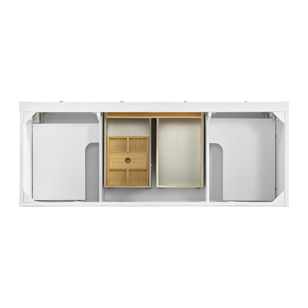 James Martin - Breckenridge 60" Double Vanity, Bright White, w/ 3 CM Siberian Silestone Top w/FreePower Wireless Charger - 330-V60D-BW-FSFR view 6