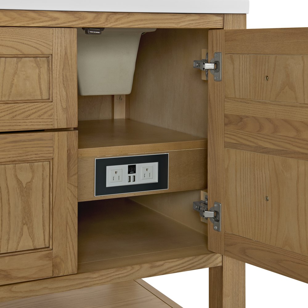 James Martin - Breckenridge 60" Double Vanity, Light Natural Oak - 330-V60D-M-LNO view 7