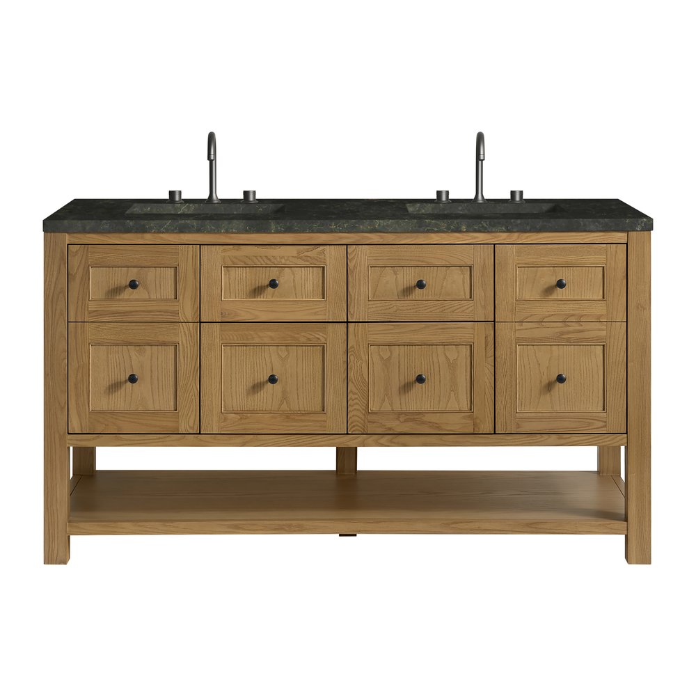 James Martin - Breckenridge 60" Double Vanity, Light Natural Oak, w/ 3 CM Phantome Eclos Top - 330-V60D-LNO-3PHT view 1