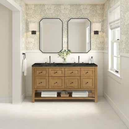 James Martin - Breckenridge 60" Double Vanity, Light Natural Oak, w/ 3 CM Phantome Eclos Top - 330-V60D-LNO-3PHT view 3