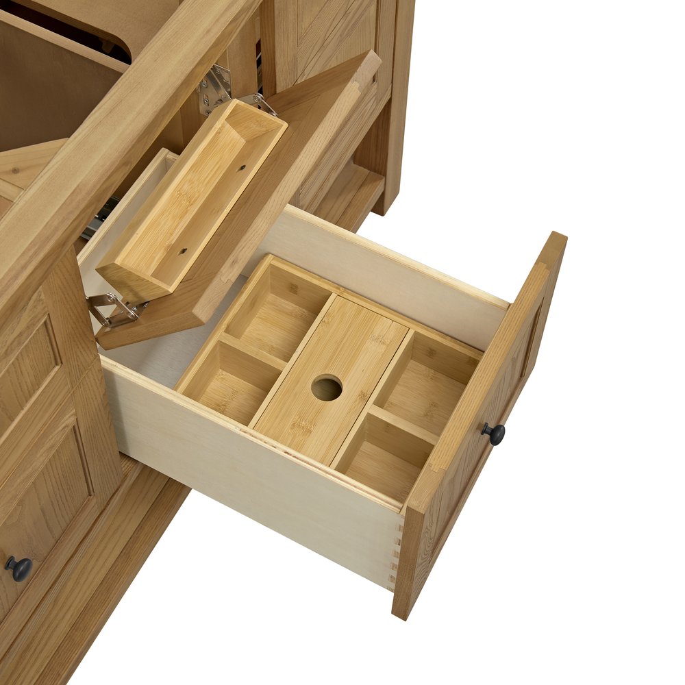 James Martin - Breckenridge 60" Double Vanity, Light Natural Oak, w/ 3 CM Phantome Eclos Top - 330-V60D-LNO-3PHT view 12