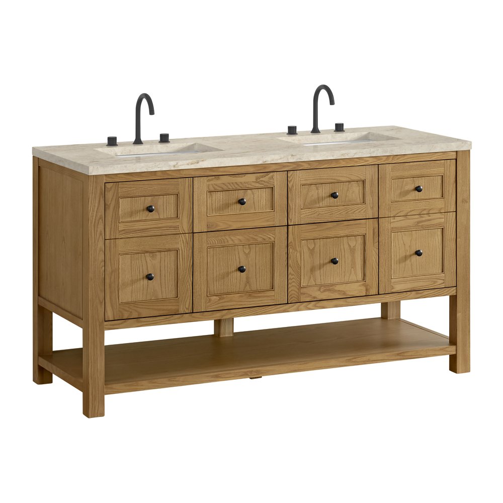 James Martin - Breckenridge 60" Double Vanity, Light Natural Oak, w/ 3 CM Tajnar Eclos Top - 330-V60D-LNO-3TJR view 10