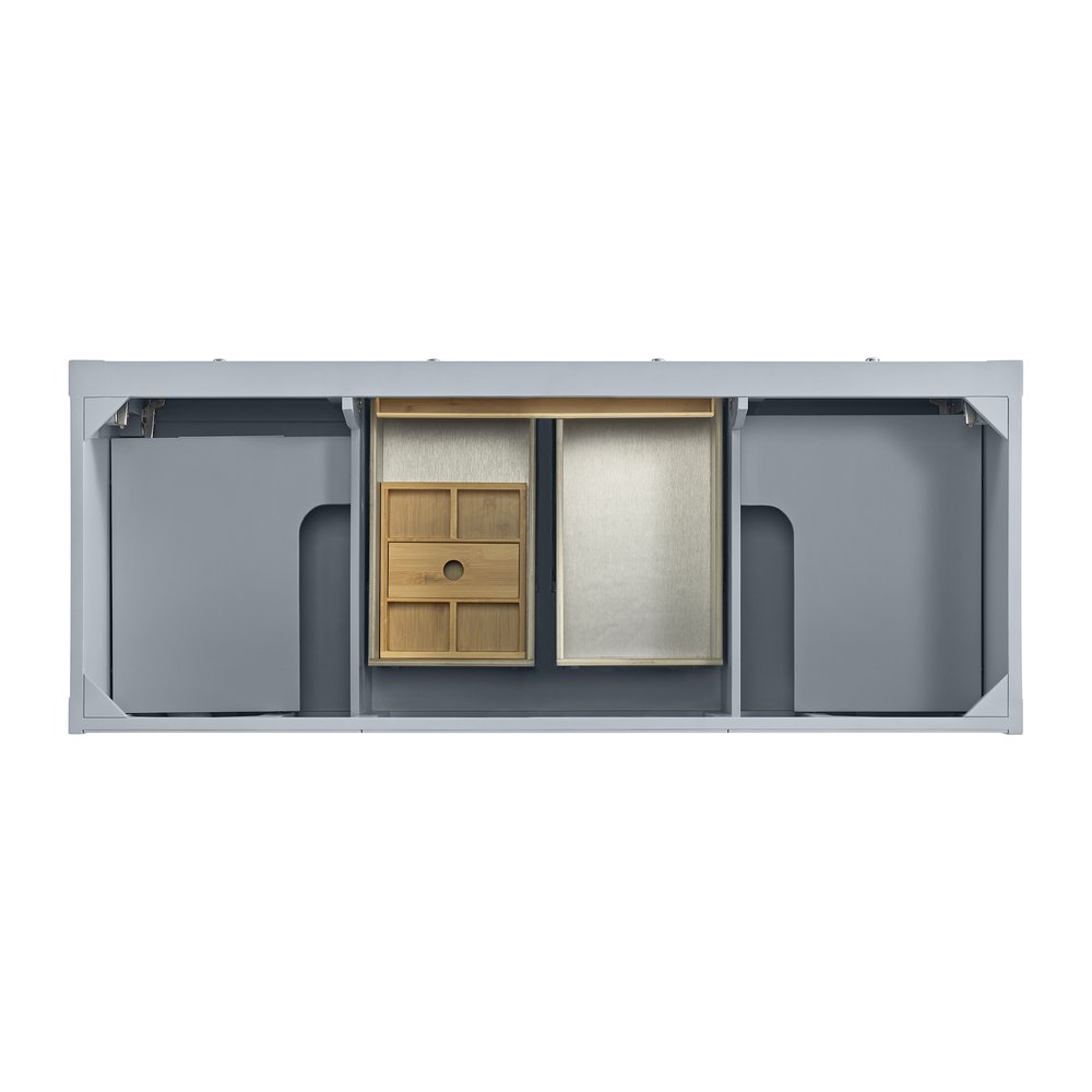 James Martin - Breckenridge 60" Double Vanity, Serenity Blue, w/ 3 CM Charcoal Soapstone Quartz Top - 330-V60D-SRB-3CSP view 6