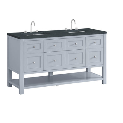 James Martin - Breckenridge 60" Double Vanity, Serenity Blue, w/ 3 CM Charcoal Soapstone Quartz Top - 330-V60D-SRB-3CSP view 10