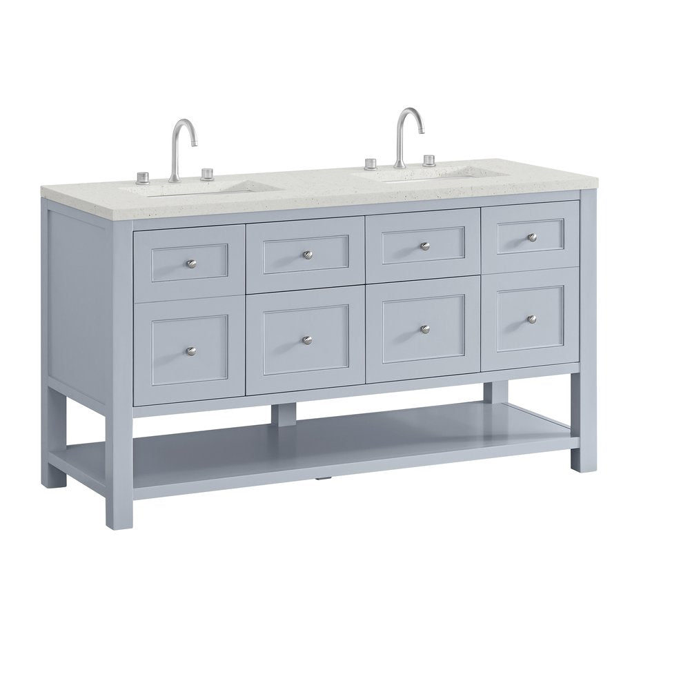 James Martin - Breckenridge 60" Double Vanity, Serenity Blue, w/ 3 CM Lime Delight Quartz Top - 330-V60D-SRB-3LDL view 10