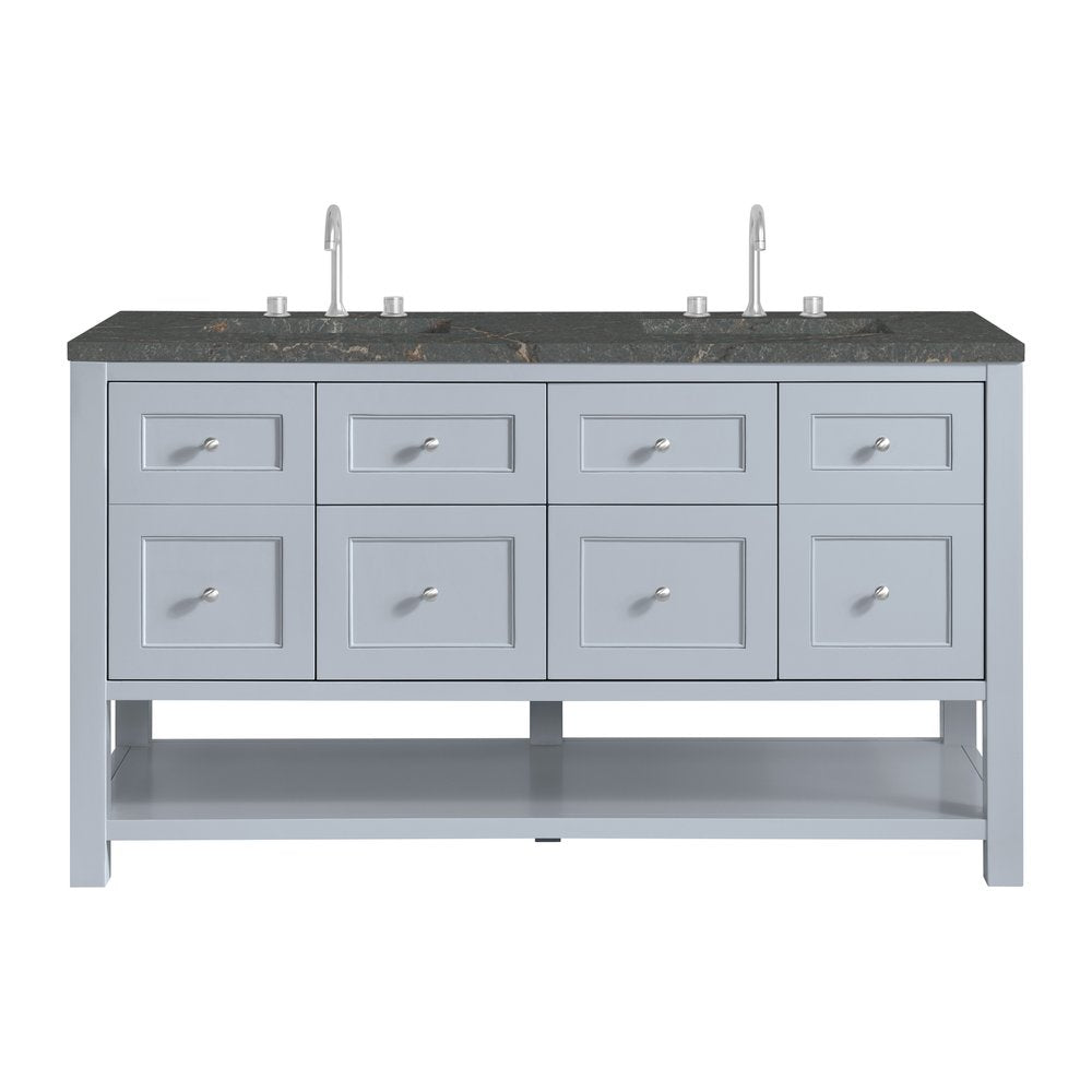 James Martin - Breckenridge 60" Double Vanity, Serenity Blue w/ 3 CM Parisien Bleu Top - 330-V60D-SRB-3PBL view 1