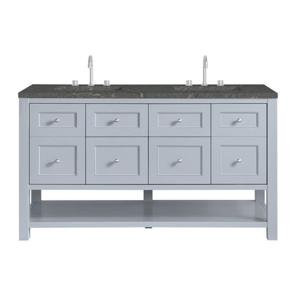 James Martin - Breckenridge 60" Double Vanity, Serenity Blue w/ 3 CM Parisien Bleu Top w/FreePower Wireless Charger - 330-V60D-SRB-FPBL view 1