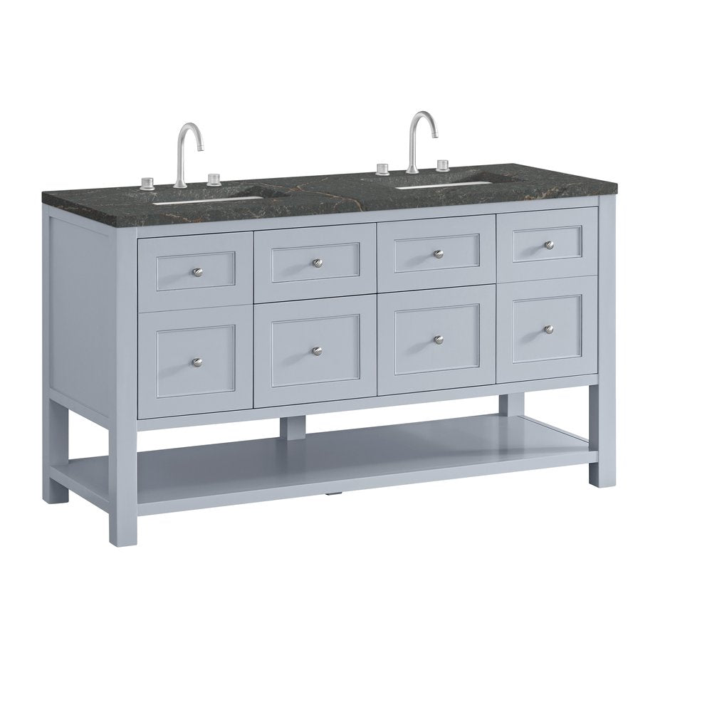 James Martin - Breckenridge 60" Double Vanity, Serenity Blue w/ 3 CM Parisien Bleu Top w/FreePower Wireless Charger - 330-V60D-SRB-FPBL view 11