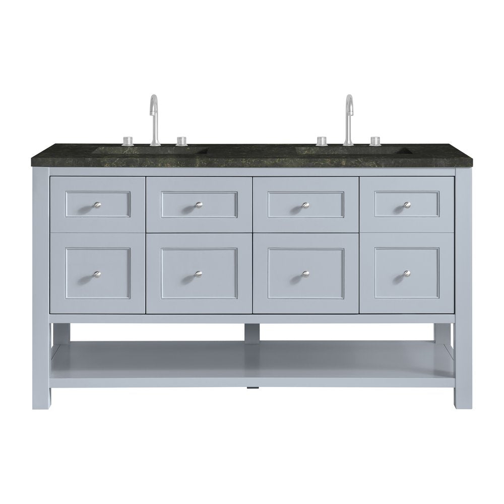 James Martin - Breckenridge 60" Double Vanity, Serenity Blue, w/ 3 CM Phantome Eclos Top - 330-V60D-SRB-3PHT view 1