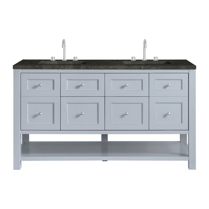 James Martin - Breckenridge 60" Double Vanity, Serenity Blue, w/ 3 CM Phantome Eclos Top - 330-V60D-SRB-3PHT view 1