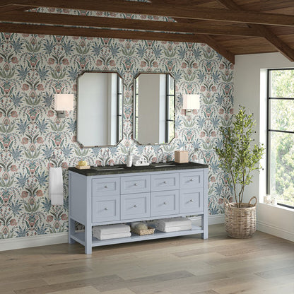 James Martin - Breckenridge 60" Double Vanity, Serenity Blue, w/ 3 CM Phantome Eclos Top - 330-V60D-SRB-3PHT view 4