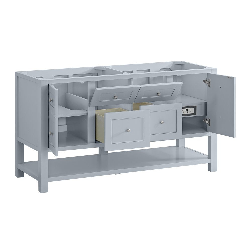 James Martin - Breckenridge 60" Double Vanity, Serenity Blue, w/ 3 CM Phantome Eclos Top - 330-V60D-SRB-3PHT view 8
