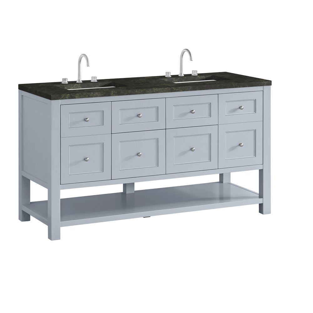 James Martin - Breckenridge 60" Double Vanity, Serenity Blue, w/ 3 CM Phantome Eclos Top - 330-V60D-SRB-3PHT view 10